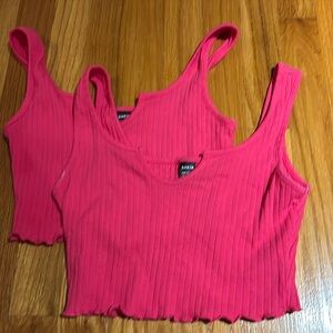Pink cute cropped tanks